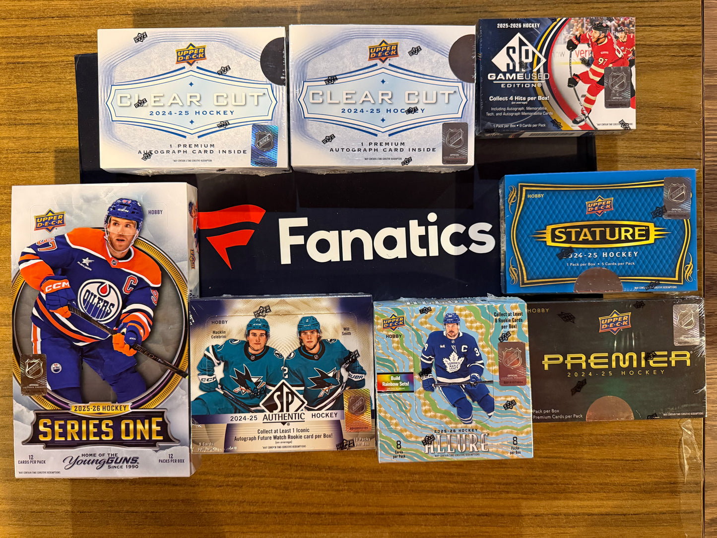 #2559 - 9 BOX JERSEY MIXER (24-25 PREMIER, STATURE, SP AUTHENTIC, 2x CLEAR CUT, 25-26 ALLURE, SERIES 1 + JERSEY MEM BOX) -SUNDAY MARCH 8