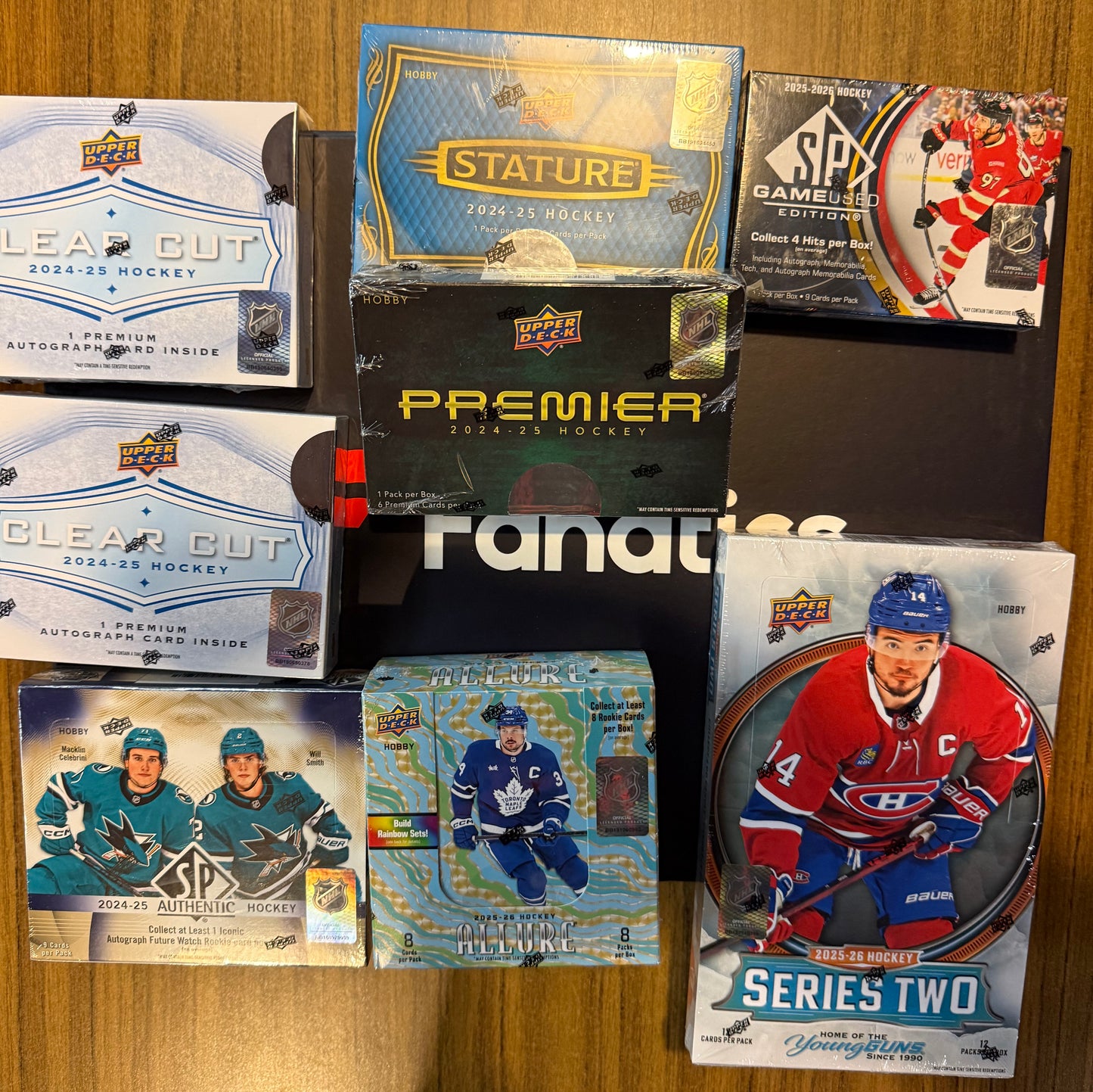 #2560 - 9 BOX JERSEY MIXER (24-25 PREMIER, STATURE, SP AUTHENTIC, 2x CLEAR CUT, 25-26 ALLURE, SERIES 2 + JERSEY MEM BOX) -TUESDAY MARCH 17