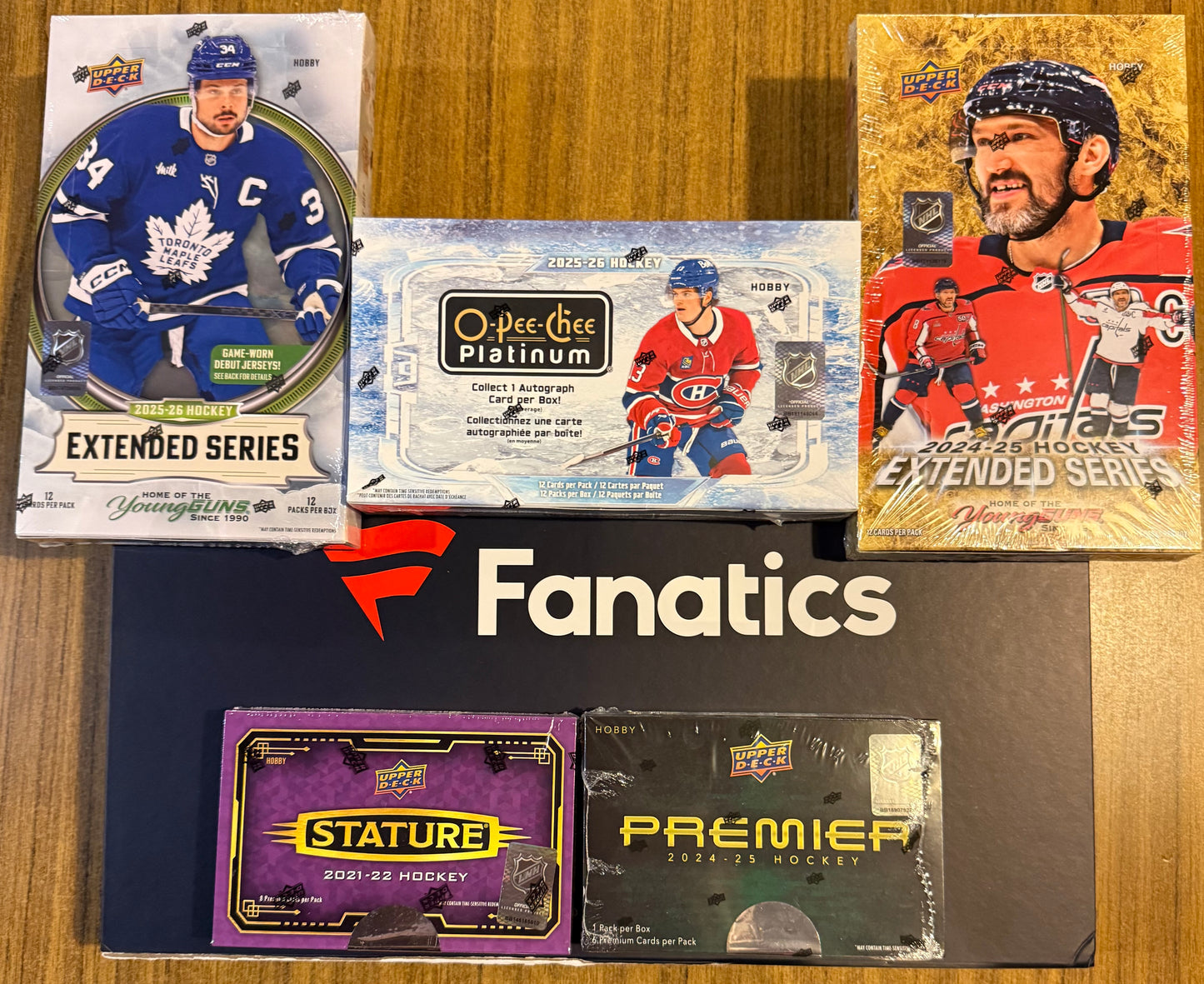 #2563- 6 BOX JERSEY MIXER (24-25 PREMIER, 21-22 STATURE, 25-26 OPC PLATINUM, 24-25 n 25-26 EXTENDED+ JERSEY MEM BOX) -SATURDAY JUNE 13