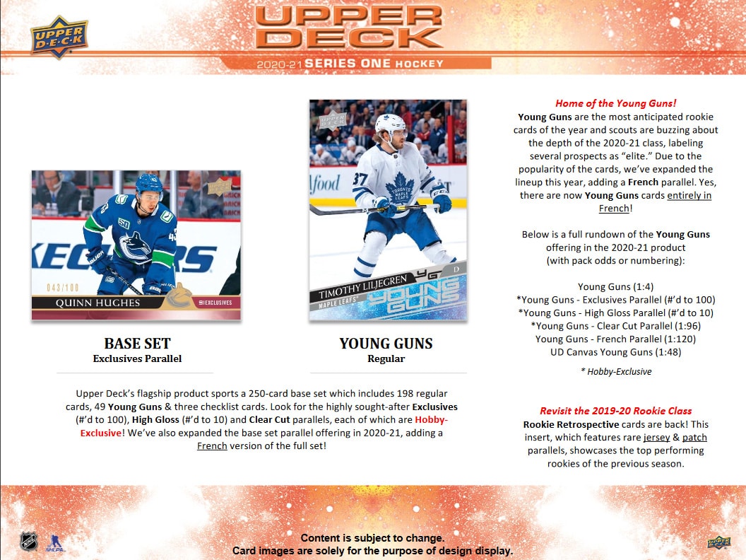 2020-21 UD SERIES 1 HOCKEY HOBBY BOX