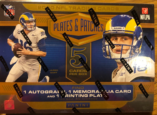2020 PANINI PLATES AND PATCHES FOOTBALL HOBBY BOX